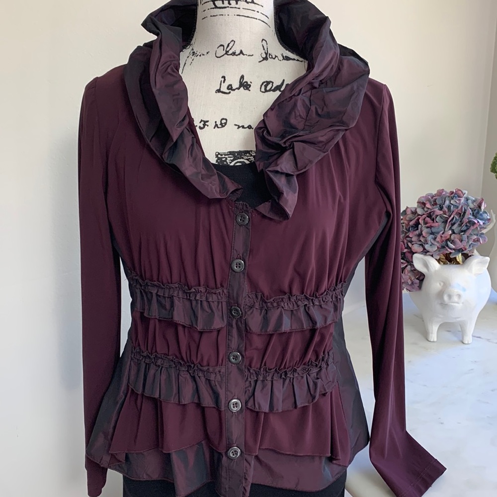 Sunlight Paris Ruffled Peplum Jacket- Size 2/Medium